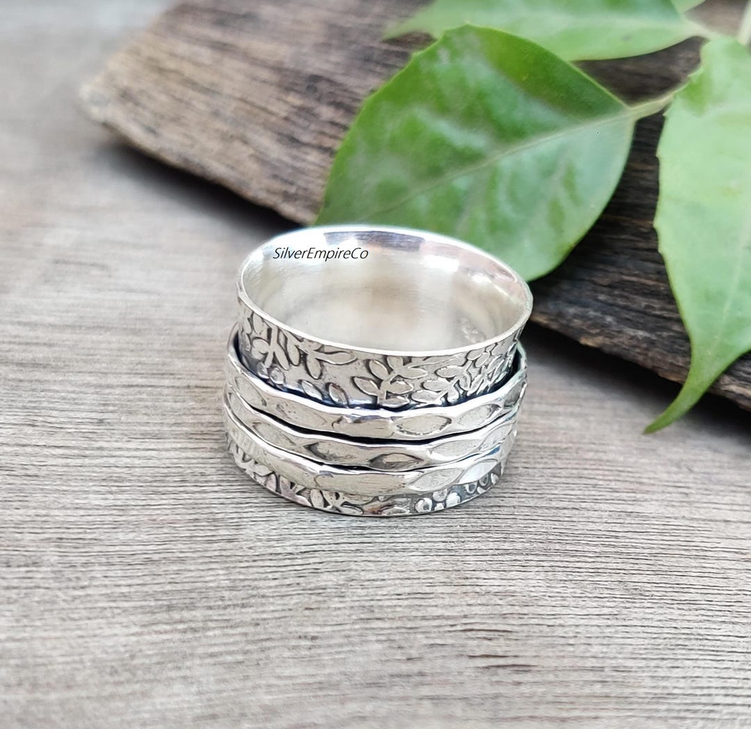 Sterling Silver Spinner Ring: Boho Meditation Ring - Etsy