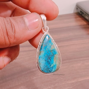 Handmade Tibetan Turquoise 925 Sterling Silver Pendant
