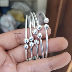 Thick West Indian 925 Sterling Silver Bangle Set: Adjustable