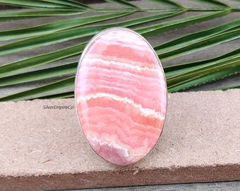 Rhodochrosite Ring: 925 Sterling Silver Gemstone Band