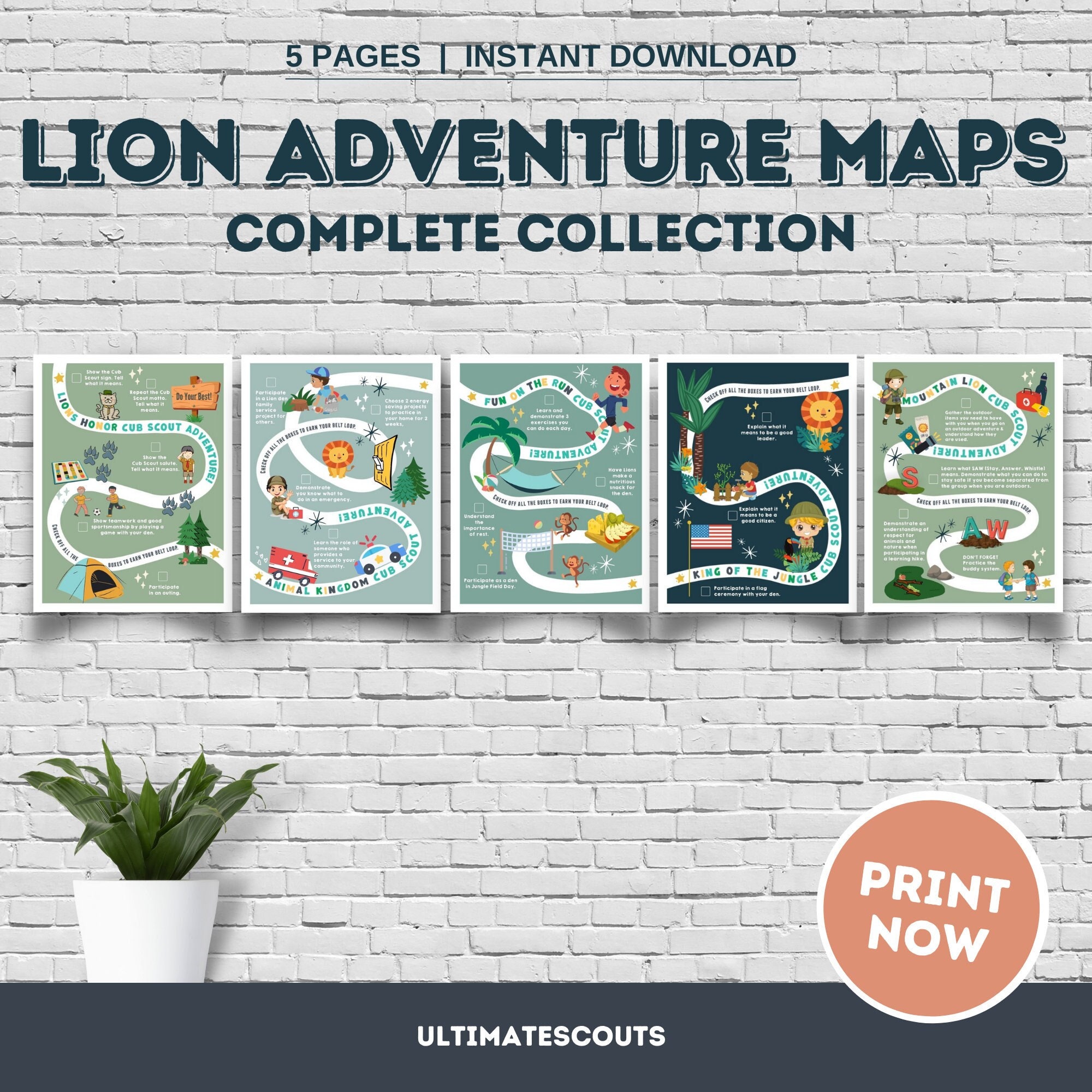 Cub Scout Lion Adventure Printable Maps Instant Download - Etsy