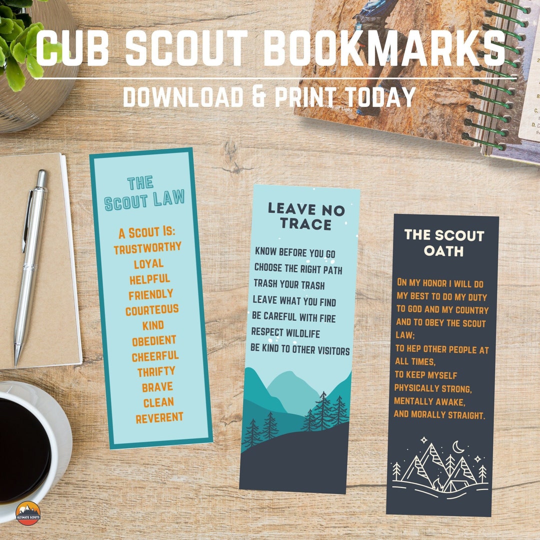 Cub Scout Bookmarks Printable Leave No Trace Outdoor Code - Etsy