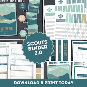 Scouts Binder Planner Printable 2.0, Download Instantly, PDF File, Organize Binder, Calendar, Meeting Agenda, Attendance, Den Birthdays