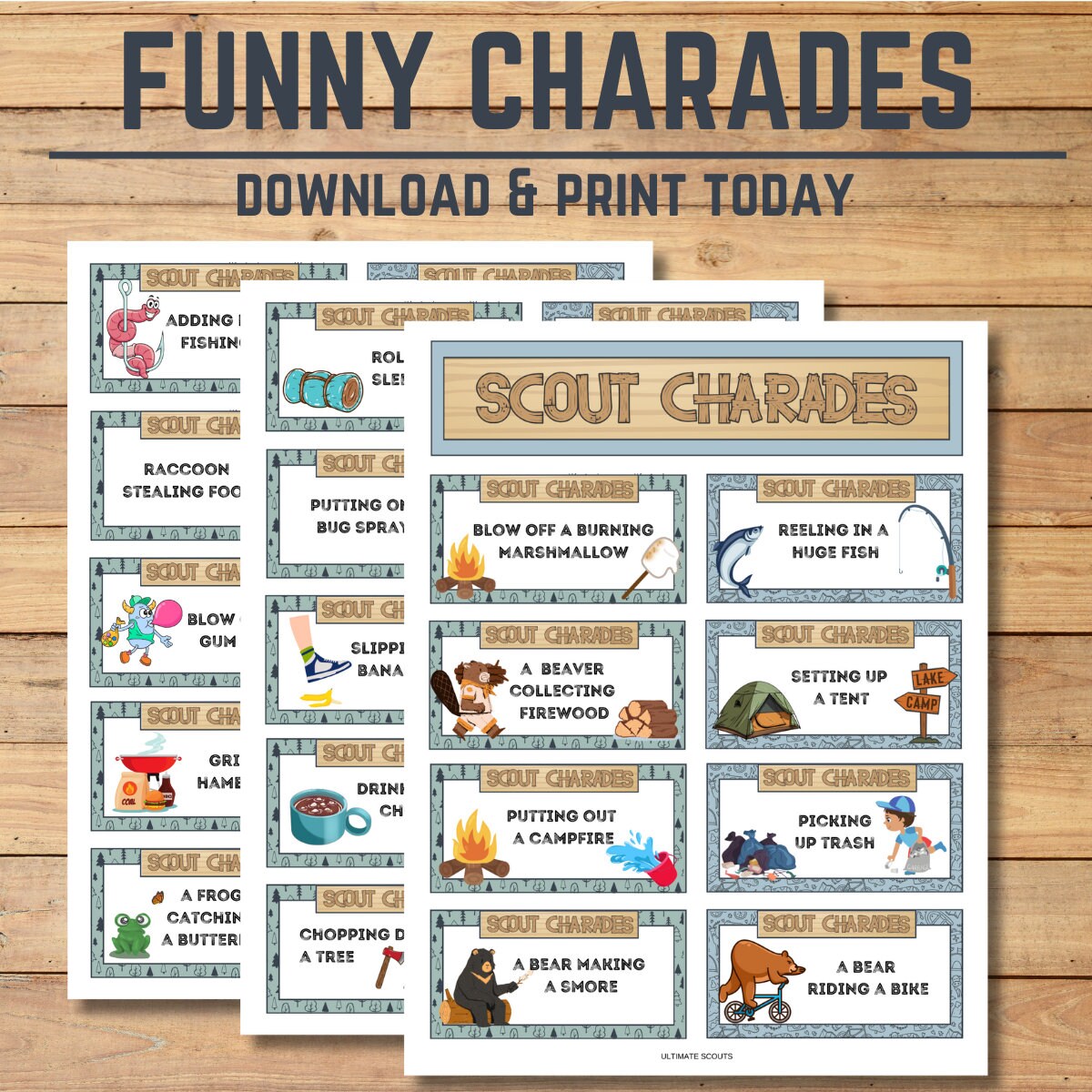 Scout Charades: A Fun Printable Game of Charades for Kids - Etsy