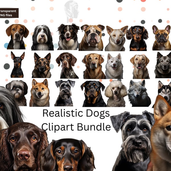 Realistic Dogs Clipart Bundle of 23!