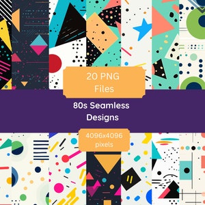 Colourful 80s Style Seamless Digital Texture | PNG + SVG