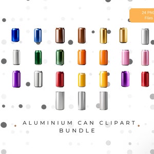 Embrace Authenticity with Transparent Aluminum Can Cliparts - 24 Design, and Style Variations!