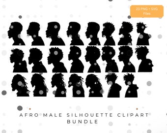 Black Man Silhouette Clipart | 23 Images| SVG & PNG