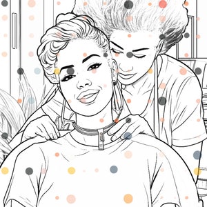 Black Women at the Salon: 10 Printable Coloring Pages