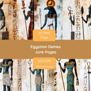 Egyptian Gods Junk Journal Pages | Set of 10 Digital Pages
