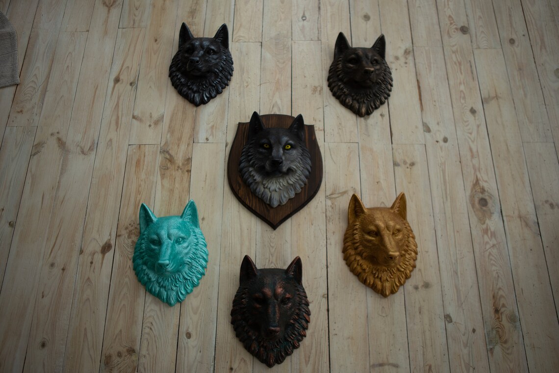 Taxidermy Sculpture Wolf Head Wall Mounted - Etsy