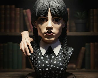 Mysteriöse Gothic-Mädchenbüste – handgefertigte Kunstskulptur