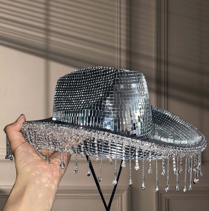 Diamond Disco Cowboy Hat Mirrorball Hat Full Mirror Cowgirl - Etsy UK