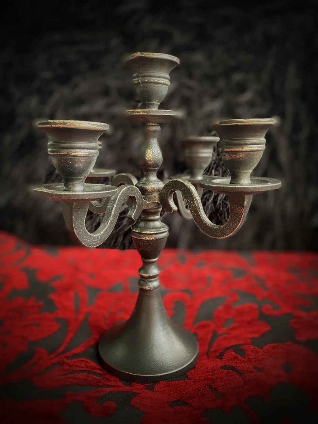 Vintage Gothic Candelabra Black Candelabra Adjustable Etsy Australia