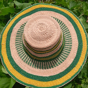 Bolga men Panama straw hats, handwoven women natural straw hat, summer hat, cute beach hat, classic wide brim unisex hat, natural straw hat