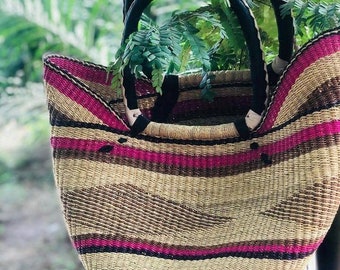 Panier de camping tissé à la main, panier u-shopper, panier de rangement de fruits, cadeau pour sa cuisine, panier de rangement de camping