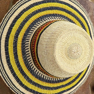 Handwoven natural straw hat, cute beach hat, Bolga men grass hat, Panama straw hats, native wide brim unisex hat, eco-friendly straw hat