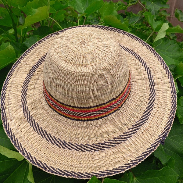 Bolga men Panama straw hats, handwoven women natural straw hat, summer hat, cute beach hat, classic wide brim unisex hat, natural straw hat