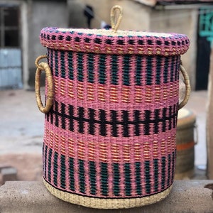 Large straw laundry basket, XL woven storage basket, small laundry basket, Bedding floor hamper, toys storage organizer, Eco-friendly basket