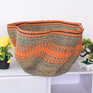 Straw storage bowl| cute art basket| kitchen storage basket| wicker storage bowls| fruit organizer| Bolga storage basket| home decor basket