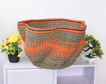 Straw storage bowl| cute art basket| kitchen storage basket| wicker storage bowls| fruit organizer| Bolga storage basket| home decor basket