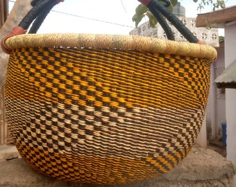 Bolga storage basket| mini wicker basket| woven large market basket| straw handbag basket| kitchen storage organizer| eco-friendly basket