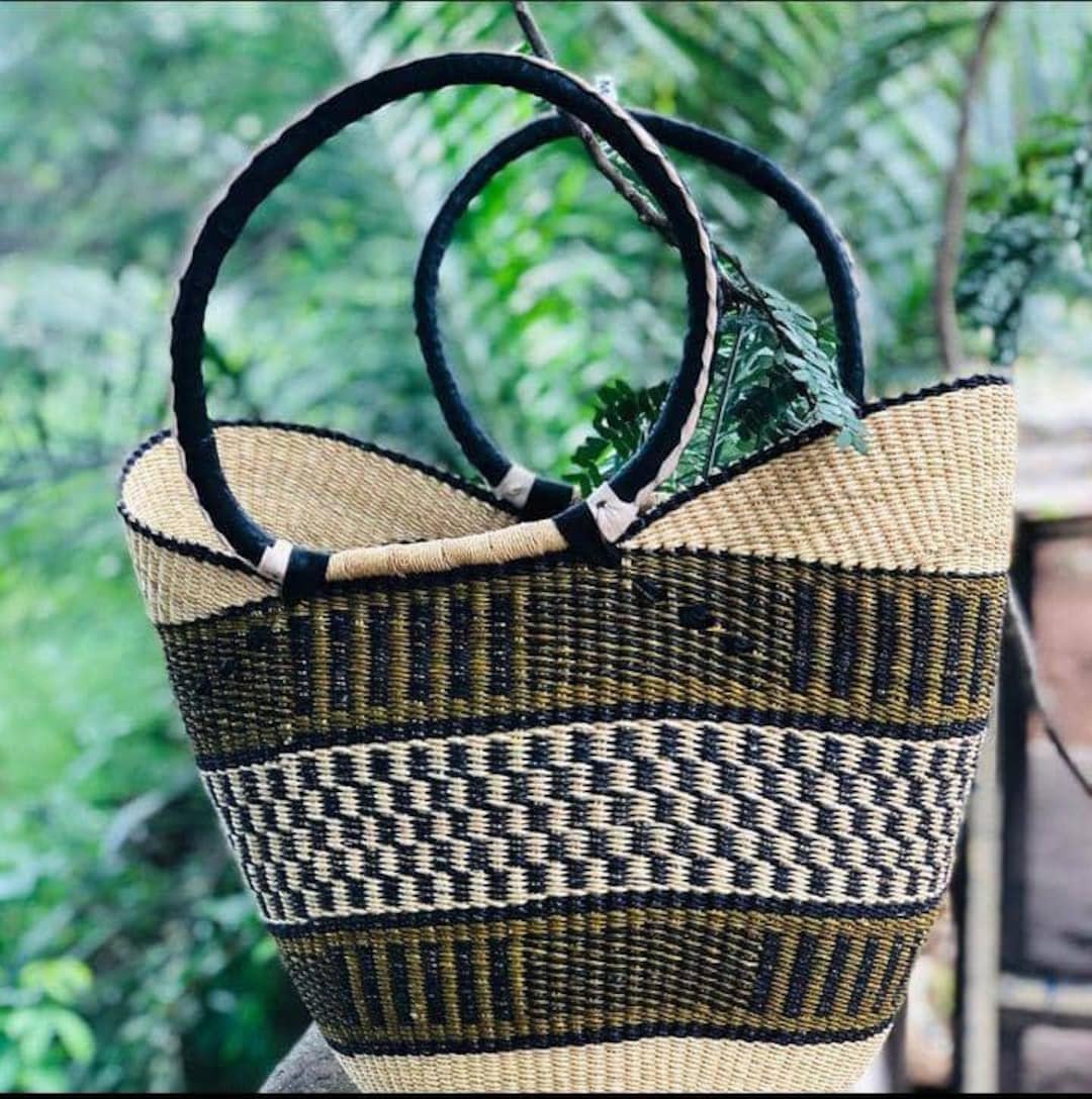 Straw Basket, Rattan Top Handle Basket, Natural Basket Gift