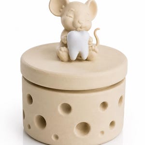 Scatola per dentini al latte e formaggio Moon STL e 3MF | Scatola della fatina dei denti a forma di topo | Scatola del tesoro per bambini | File per stampa 3D | Bamboo AMS