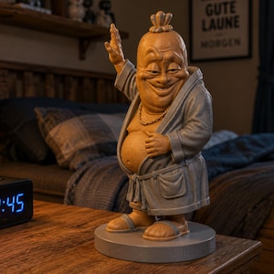 Grumpy Sausages – Hey Gorgeous... STL & 3MF | Cheeky Sausage in Bathrobe | Funny 3D Print Files