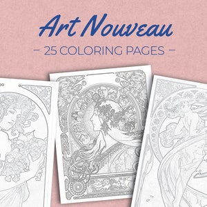 Art Nouveau Coloring Pages - Mucha&#39;s Art - 25 pictures to download and print - Coloring book for children and adults