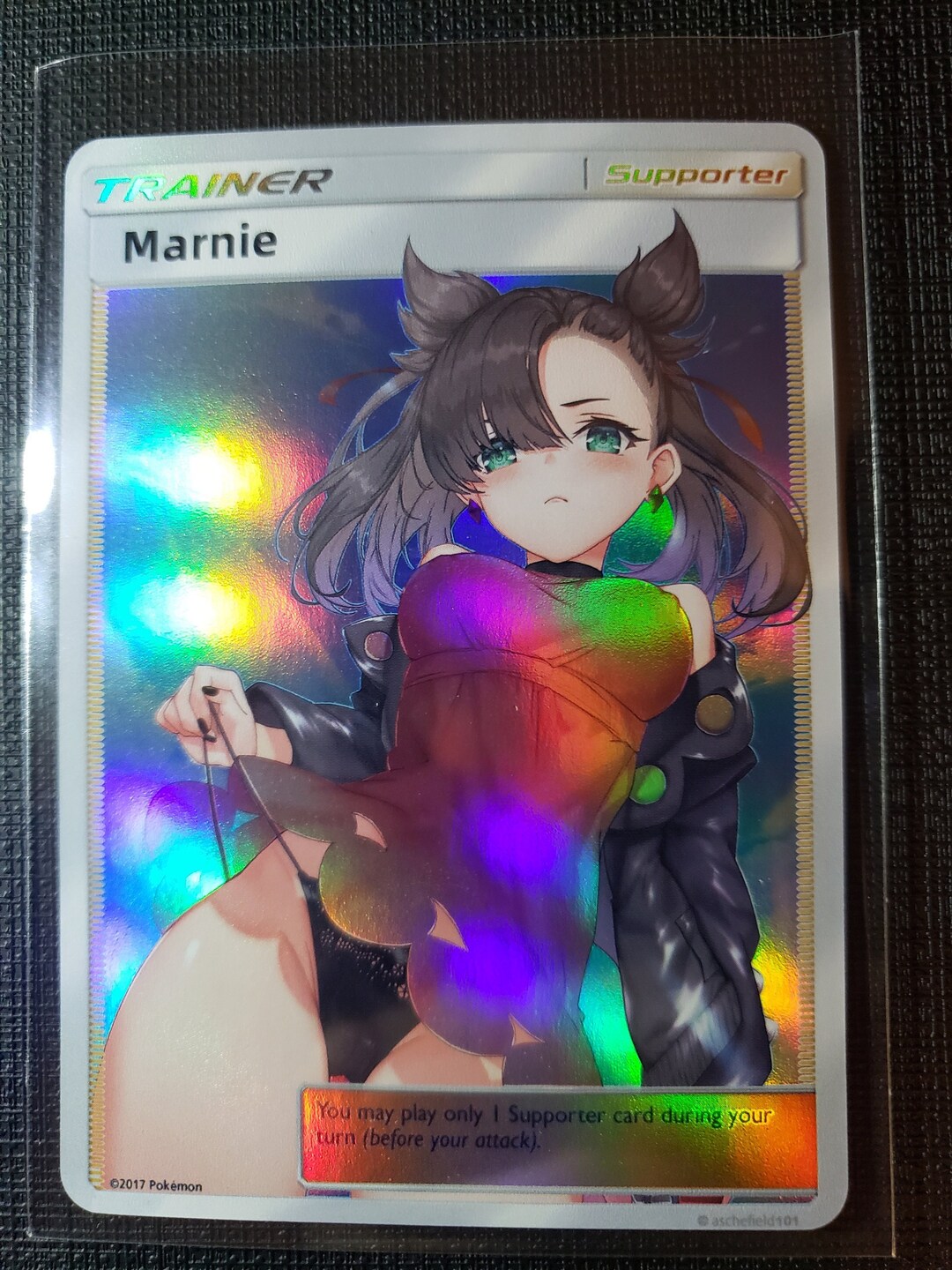 Marnie Trainer Full Art Orica Custom Holo Foil Rare Etsy
