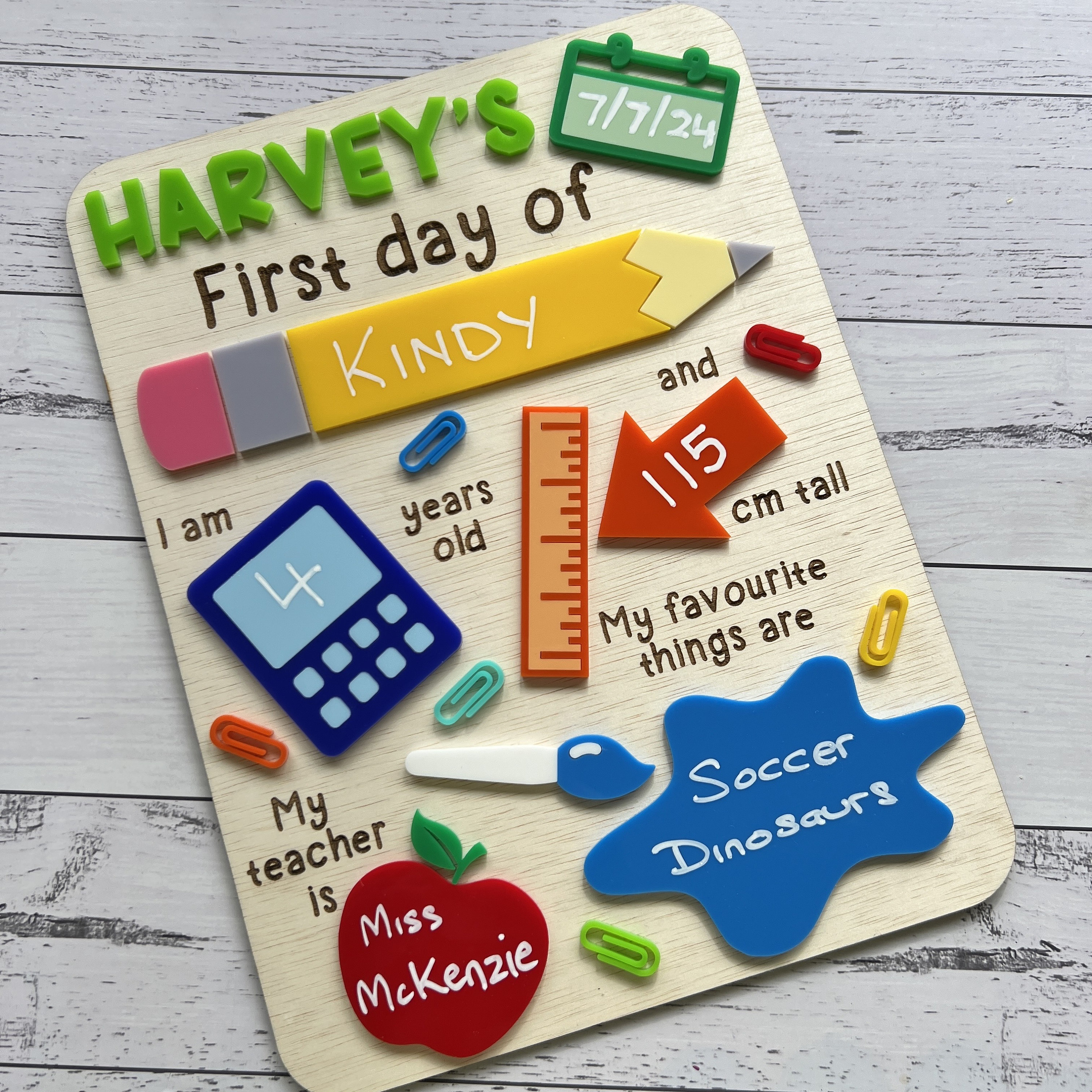 First Day of School Sign | Colourful | Unique | Personalised | Multiple Names | Back to School | Kindy | Prep