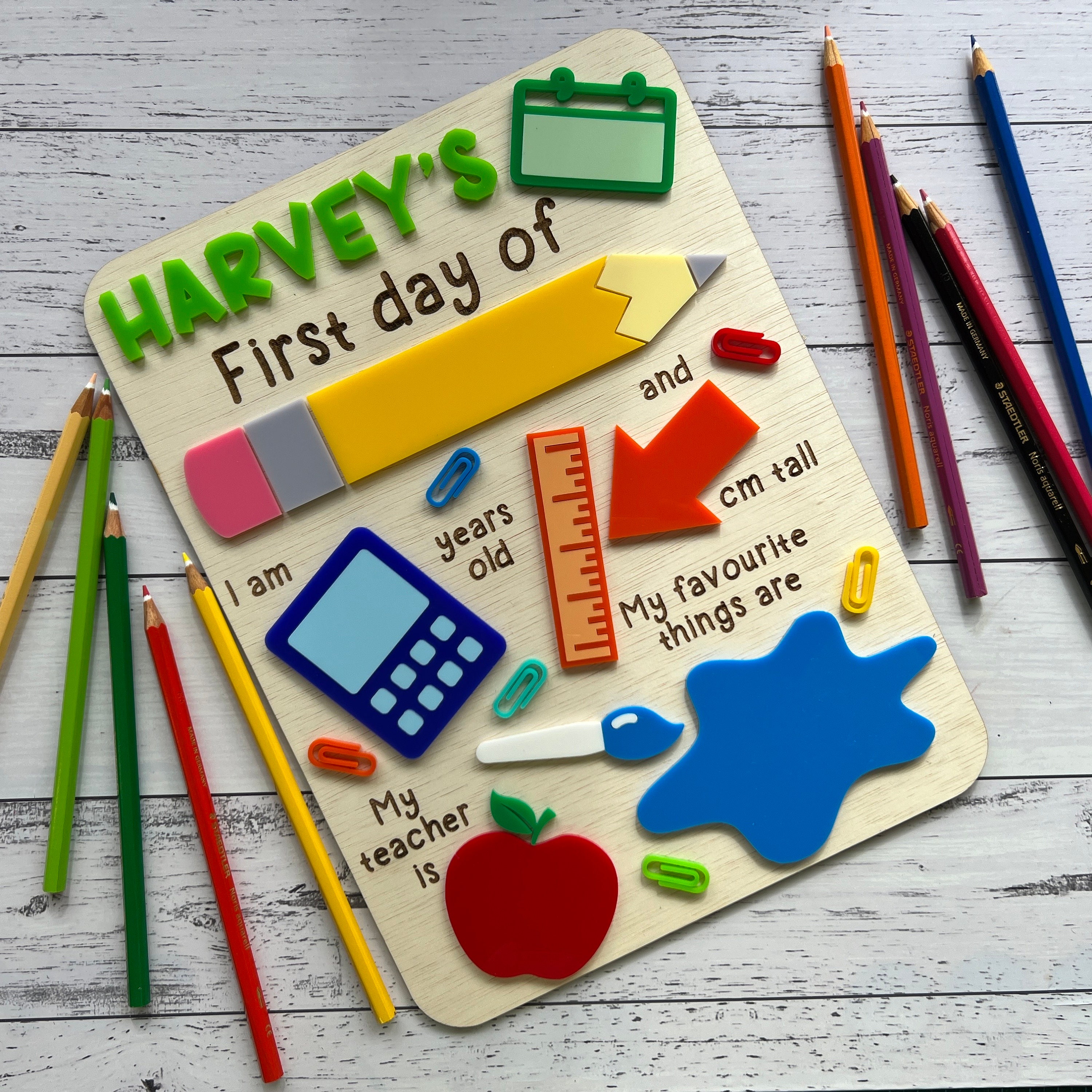 First Day of School Sign | Colourful | Unique | Personalised | Multiple Names | Back to School | Kindy | Prep