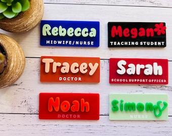 FREE SHIPPING | Personalised Cut out Name Badge | Nurses | Teachers | Anyone | Laser Cut Acrylic | Gift for New Nurse