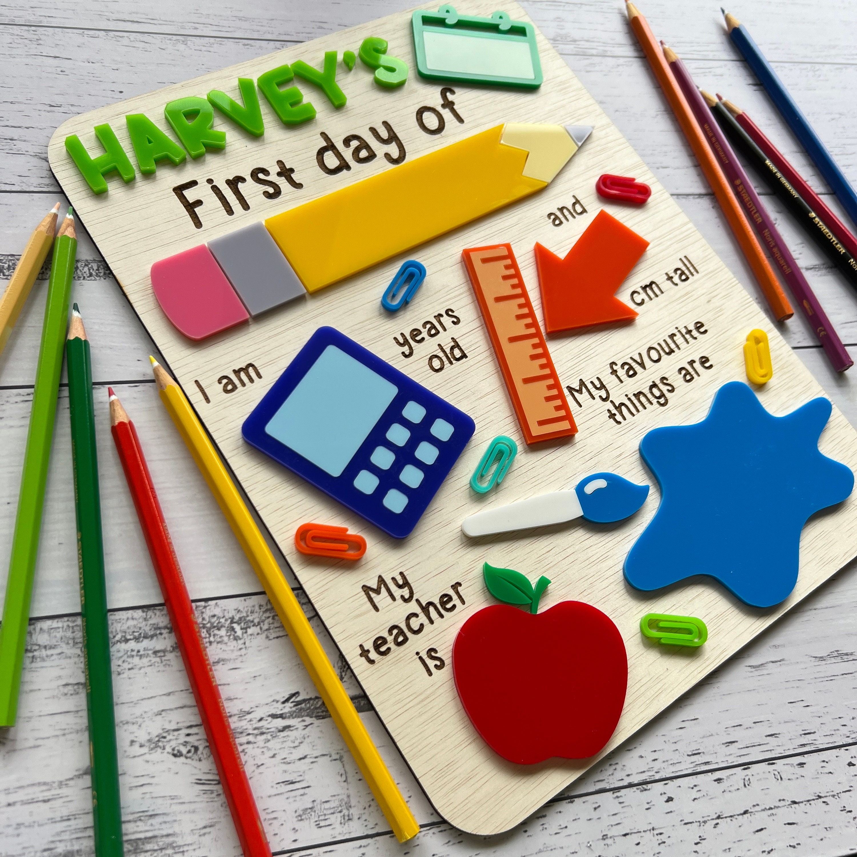 First Day of School Sign | Colourful | Unique | Personalised | Multiple Names | Back to School | Kindy | Prep