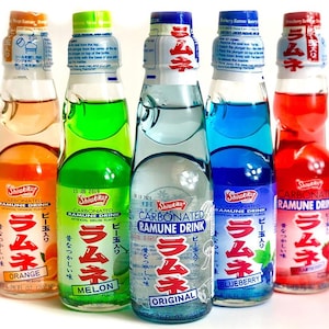 Ramune Japanese Soda Variety Pack  - Japanese Drink Gift Box (5 Count)