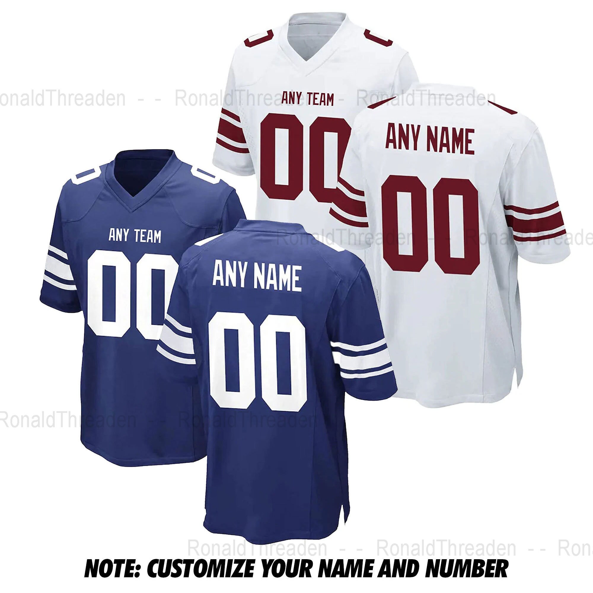 New York Giants Home Game Jersey - Custom - Youth