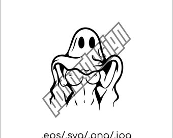 Ghost Boobs SVG: Funny Halloween Cut File (Digital Download)