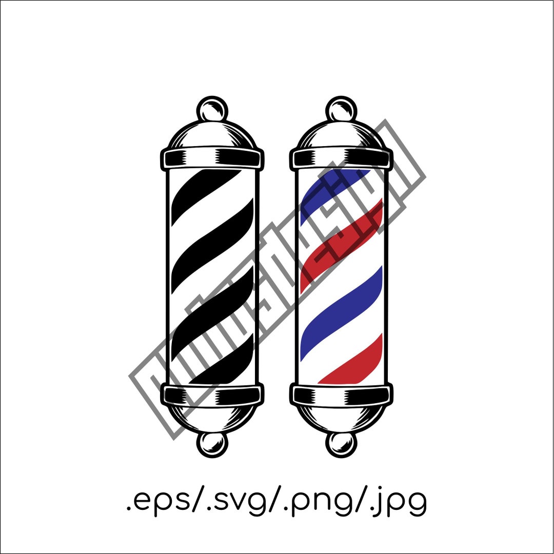 Barber Pole Svg Barber Shop Svg. Vector Cut File for Cricut Etsy