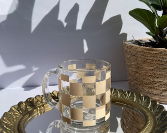 Checkered Glass Mug | Checkerboard | Coffee Mug | Tea | Checker Print