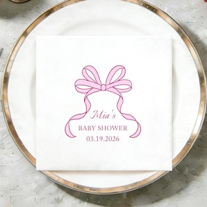 Custom Baby Shower Napkins, Cocktail Napkins for Baby Shower Decorations, Girl & Boy Shower Napkins, Beverage Napkins