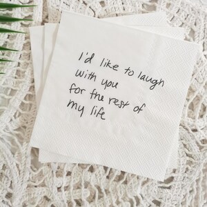 Serviettes d'écriture manuscrites personnalisées mot d'amour, serviettes de table mot d'amour personnalisées, serviettes de table cocktail de mariage imprimées, serviette photo personnalisée, cadeau pour maman | papa