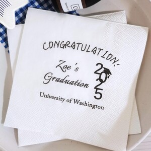 Tovaglioli per la laurea, tovaglioli personalizzati per la festa di laurea, tovaglioli per la laurea della classe del 2025, decorazioni per la festa di laurea, regalo di congratulazioni