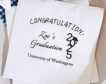 Graduation Napkins, Personalized Graduation Party Napkins, Class of 2025 Graduations Napkin, Graduation Party Decoration, Congrats Gift