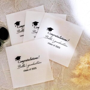 Class of 2025 Graduations Napkin, Graduation Napkins, Personalized Graduation Party Napkins, Graduation Party Decoration, Congrats Gift