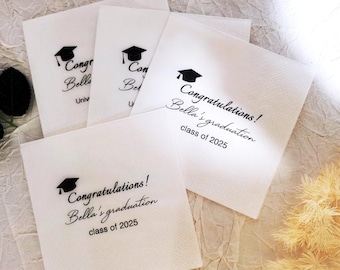 Class of 2025 Graduations Napkin, Graduation Napkins, Personalized Graduation Party Napkins, Graduation Party Decoration, Congrats Gift