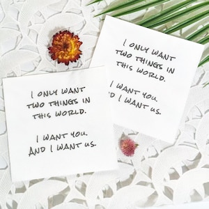 Custom Love Note Handwriting Napkins, Personalized Love Note Napkins, Printed Wedding Cocktail Napkins,Custom Photo Napkin, Gift for Mom|Dad