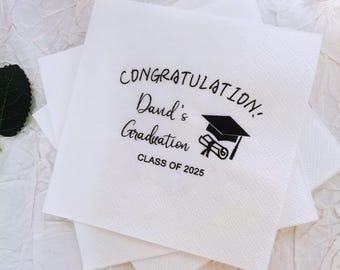 Class of 2025 Graduations Napkin, Graduation Napkins, Personalized Graduation Party Napkins, Graduation Party Decoration, Congrats Gift