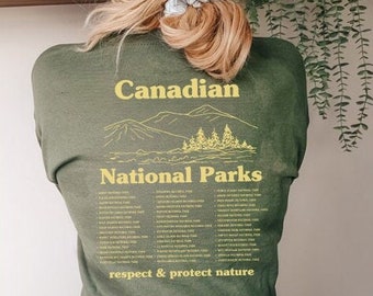 Canadian National Parks Tshirt, Canada Park Ranger T-shirt, Granola Girl Aesthetic Gorpcore Tee, Retro Mountain Indie Oversized Unisex Shirt