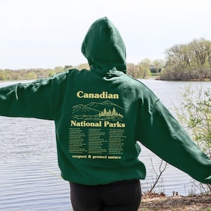 Sudadera con capucha de los parques nacionales de Canadá, suéter de guardabosques de Canadá, sudadera con capucha con estética Gorpcore de Granola Girl, sudadera con capucha acogedora de estilo retro indie de montaña